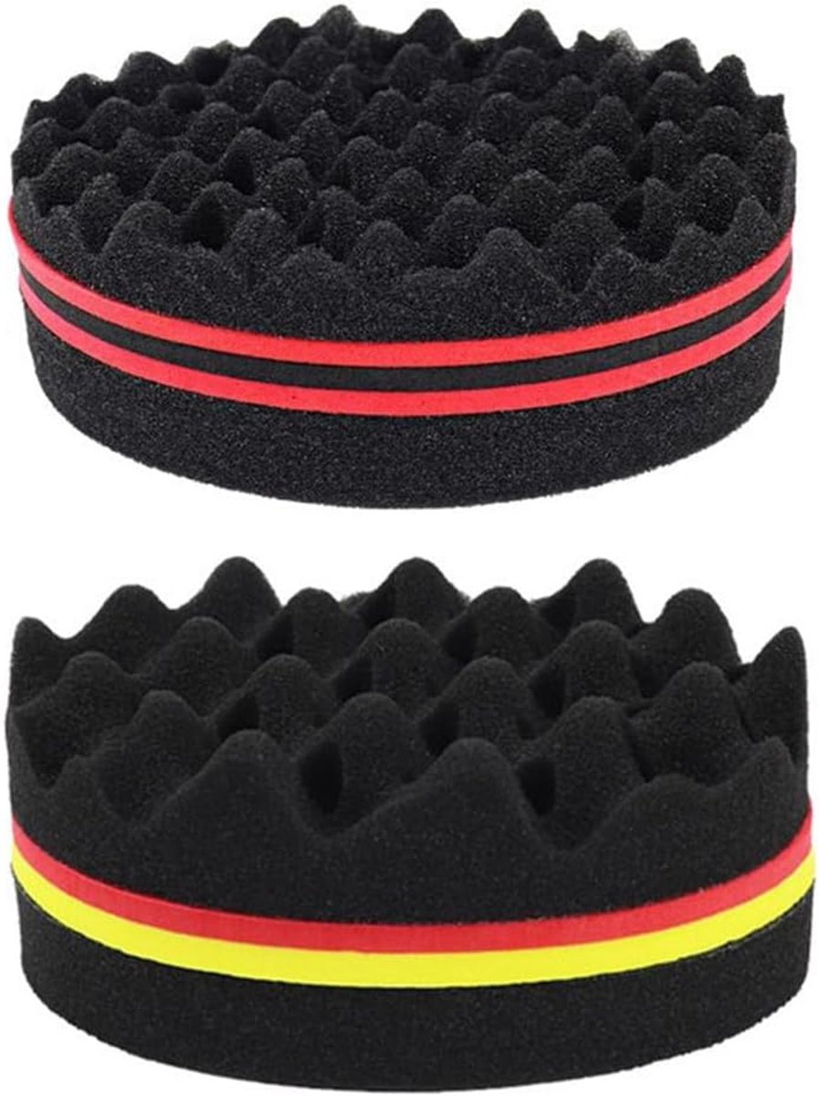2 stuks Magic Curl Sponge Twist Sponge Dubbelzijdige Haarborstel Spons Haarspons Twist Curl Sponge Magic Hair Braider Dreadlock Spoelen Krulborstel