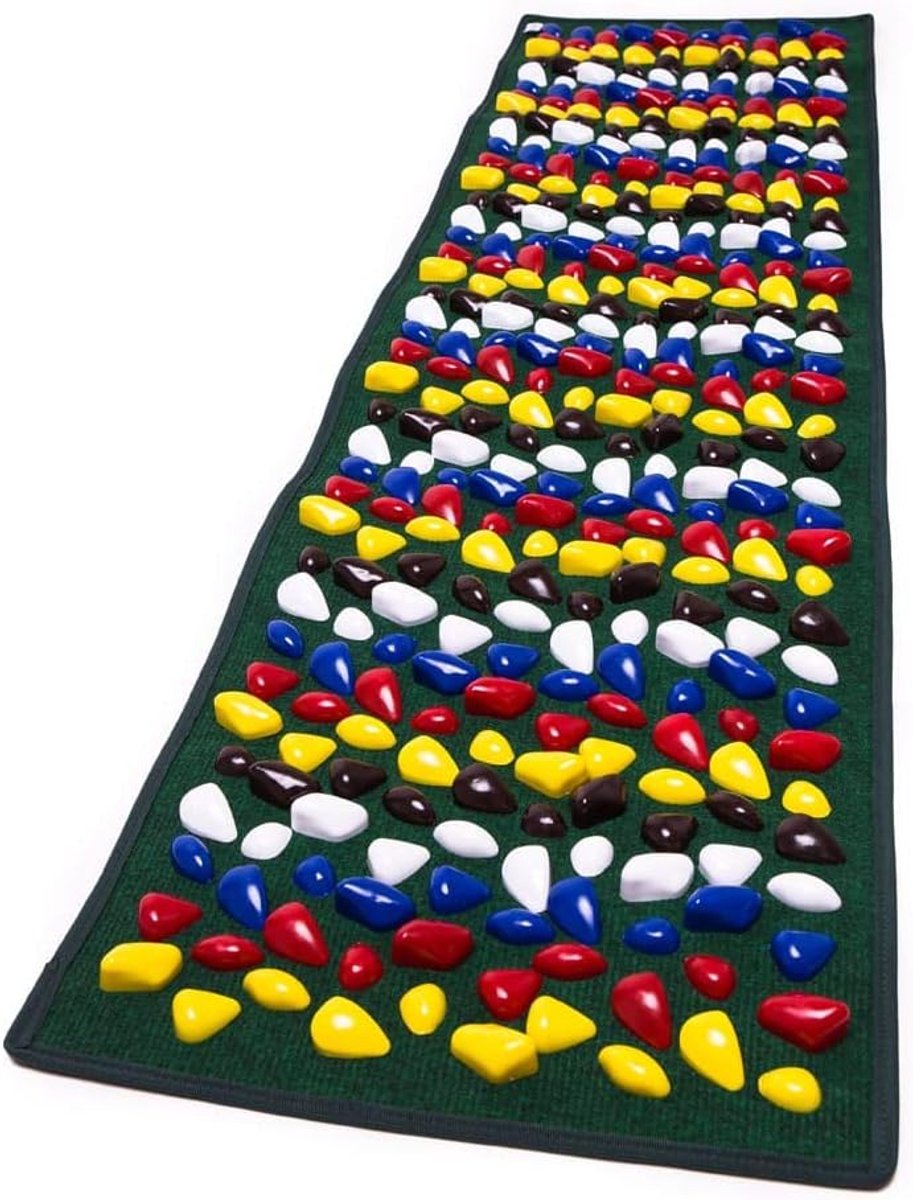 Orthopedische massage-effect kiezelsteen yoga voetmat (groen, 100x40cm)
