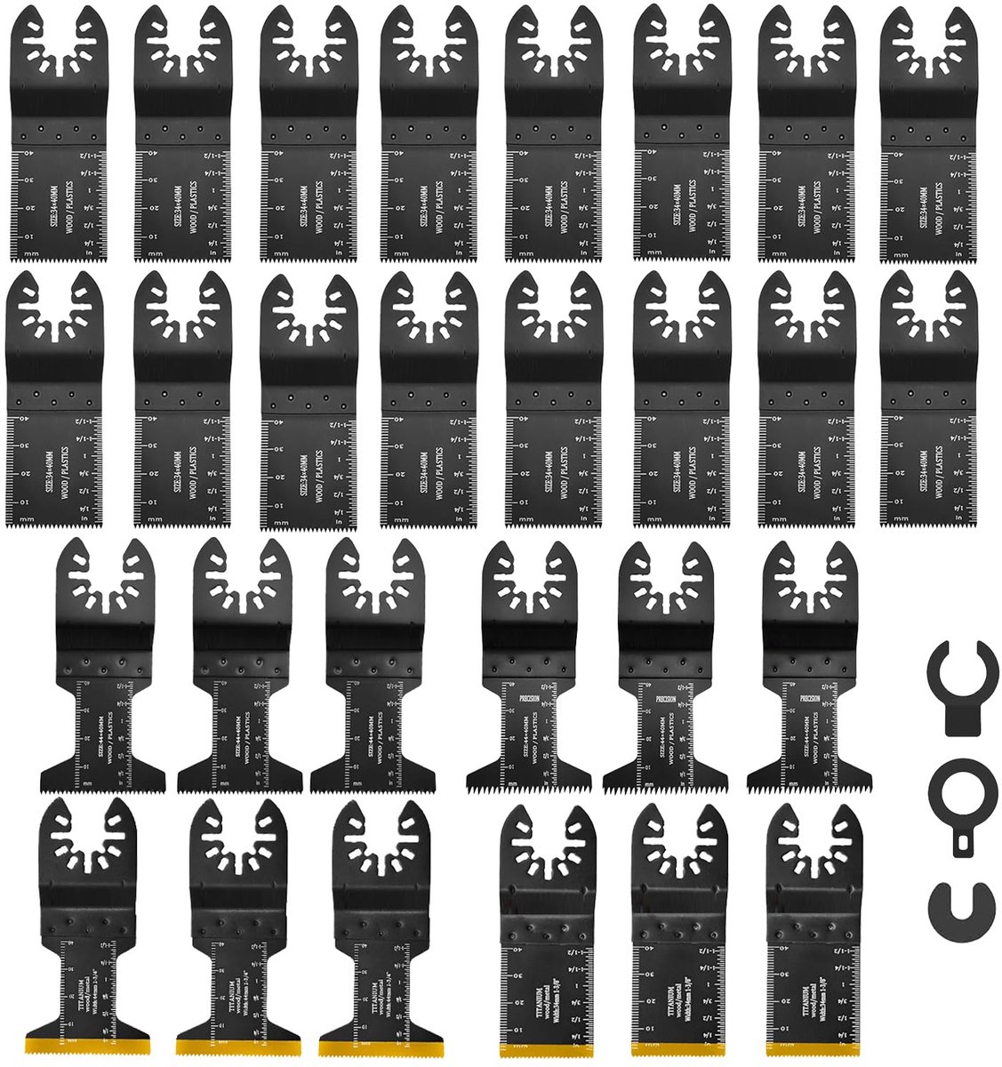 Zaagbladen 31 Stuks Oscillerende Zaagbladset voor Hout Kunststof Metaal Multifunctioneel Gereedschap Accessoireset Oscillerend Inclusief 6 Titanium Zaagbladen Snelle Verwisseling