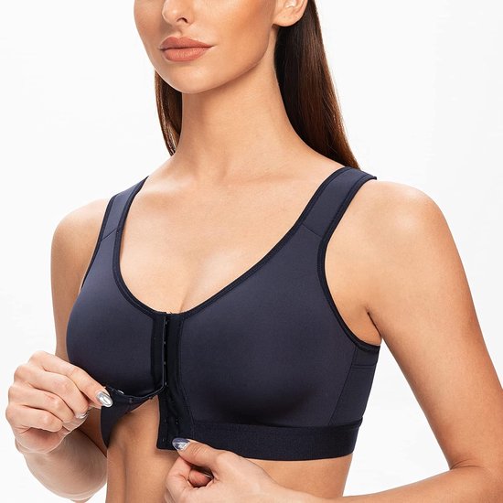 Vrouwen Volledige Dekking Front Bevestiging Draadloze Comfort Niet Gewatteerde Houding BH — afbeelding 2