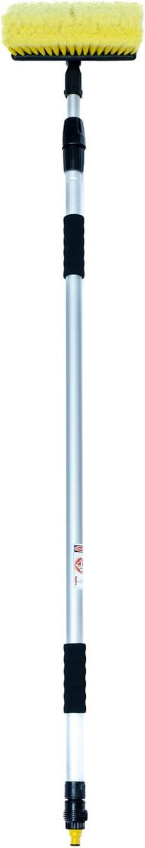 Telescopische Wasborstel - Bereik van 1.4 tot 2.4m - Met Waterdoorvoer - Ultrazachte en Verwijderbare Borstel - Ergonomische Handgreep - Voor Auto, Caravan, Raam, Tuin en Zonnepanelen