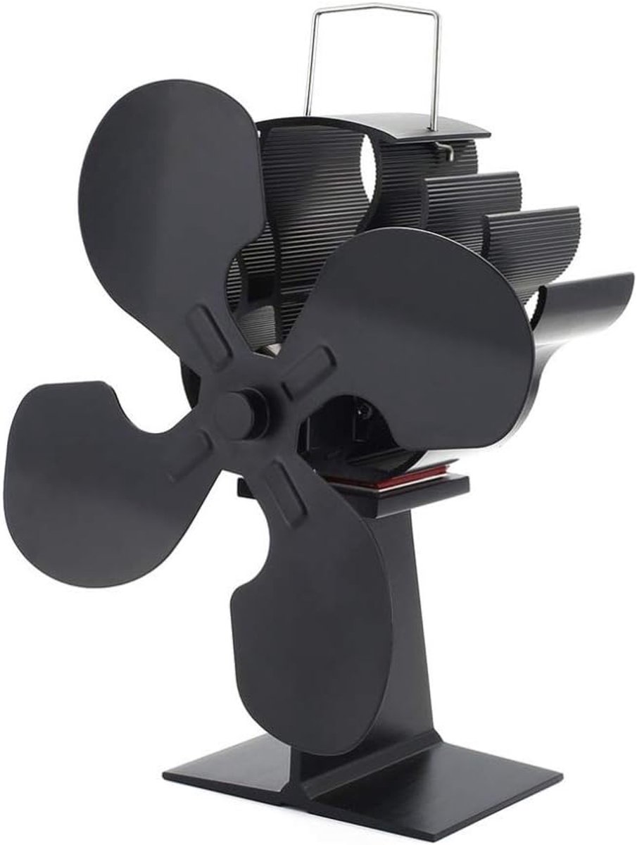 4 Blade Self-Powered Kachel Ventilator, Warmte Aangedreven Kachel Ventilator, Houten Kachel Ventilator Stille Verrichting Efficiënte Warmtedistributie Eco Vriendschappelijk voor Log Houtbranders en Open haarden (4 Blade)