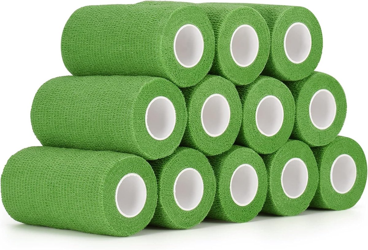 12 rollen zelfklevend verband 10cm cohesieve bandage zelfhechtende hechtverband verband elastische zwachtel voor vinger, hand cohesieve bandage fixatieverband huisdier dierenarts wrap voor paard hond