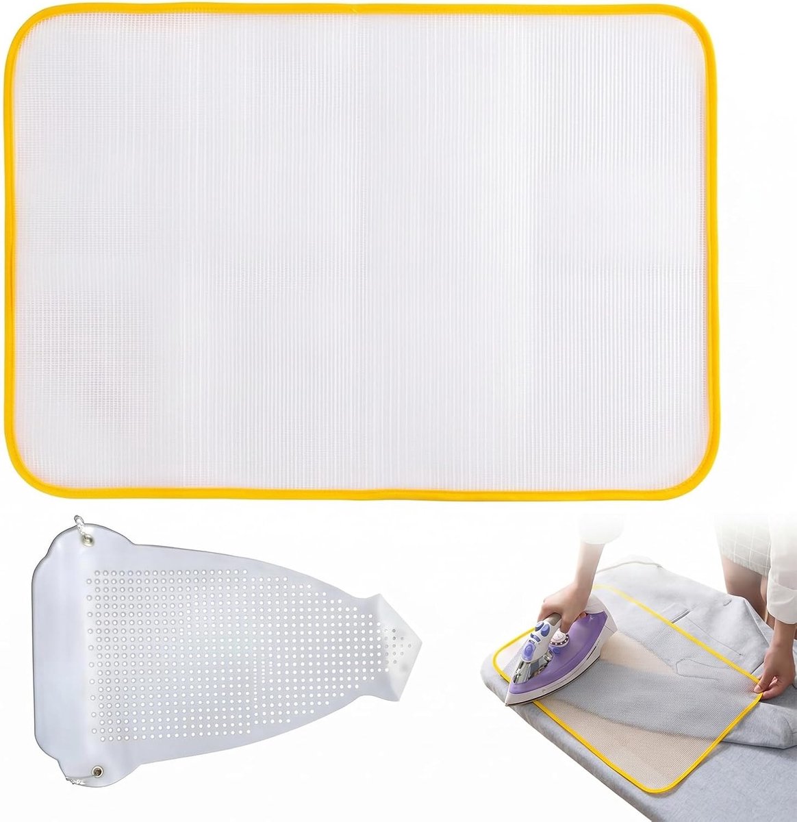 2 stuks strijkbeschermers voor kleding, inclusief strijkzool en strijknet, 60 x 40 cm, stofbescherming voor het strijken van gevoelige kleding, universele accessoires