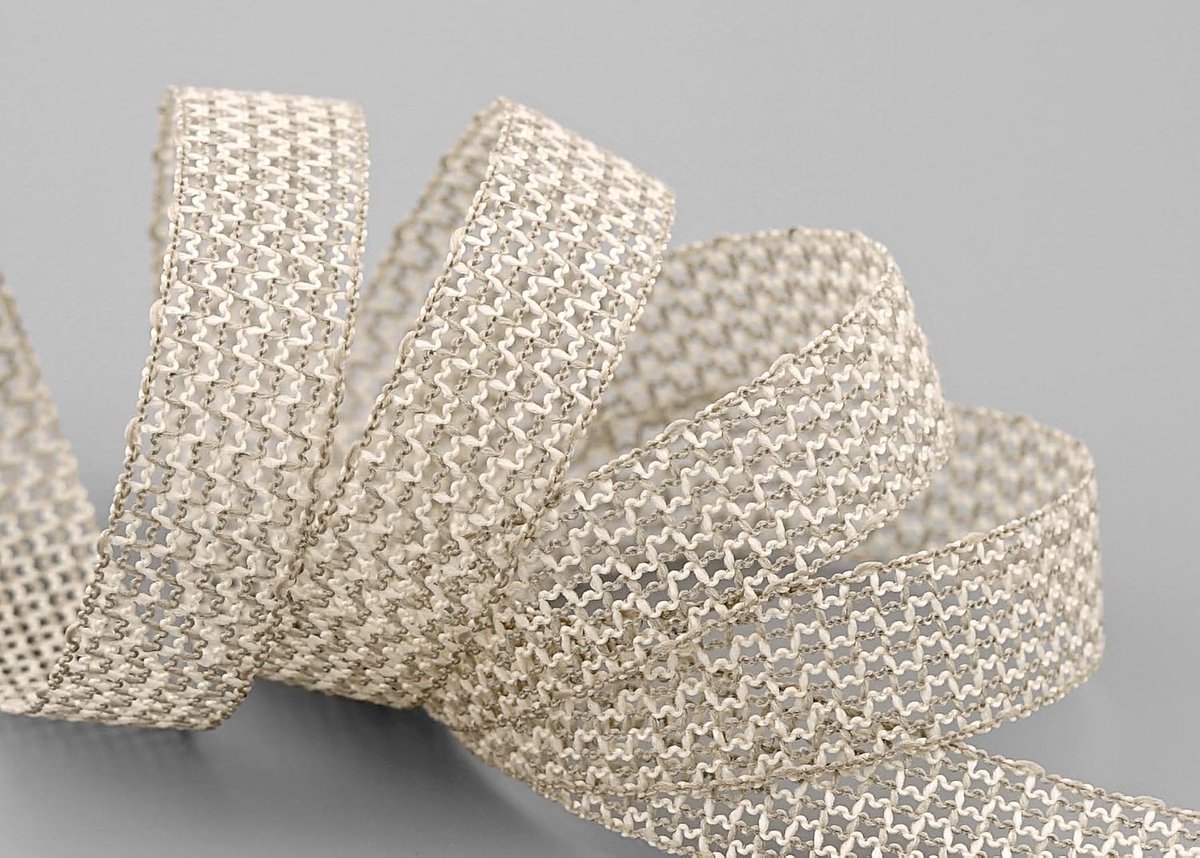20 m x 15 mm netband, natuurlijke look, decoratief lint met vormvaste randen, linnenlook, bloemistisch lint, rasterband, cadeaulint, elegant decoreren, knutselen, landhuis