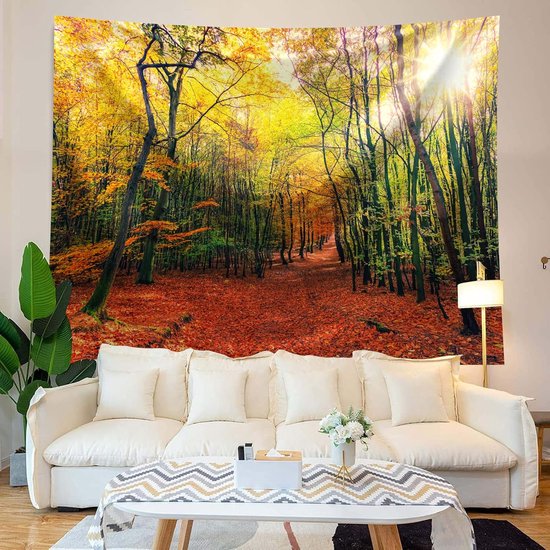 Bos Boom Wandtapijt Wandtapijt Wandtapijt Natuur Landschap Patroon Print Strand Deken voor Slaapkamer Woonkamer Slaapzaal 230 x 180 cm van B.O.S — afbeelding 2