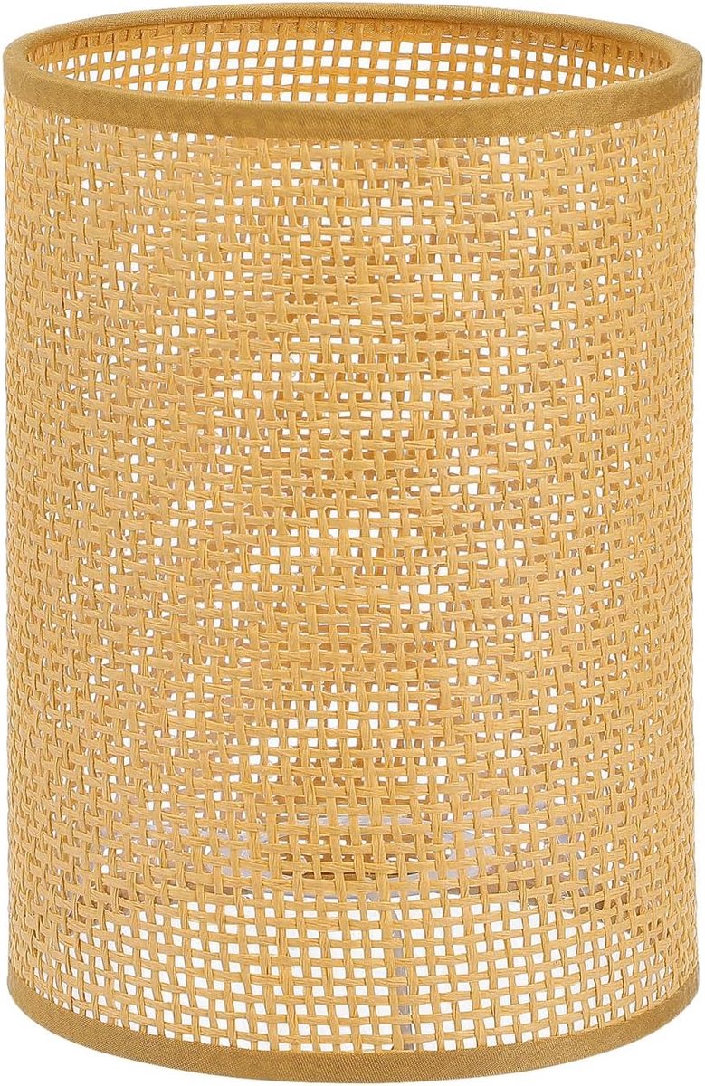 Rustieke rotan lampenkap voor tafellamp en staande lamp E27 geweven 20,5 x 14 cm gezellige binnenverlichting woonkamer slaapkamer hal