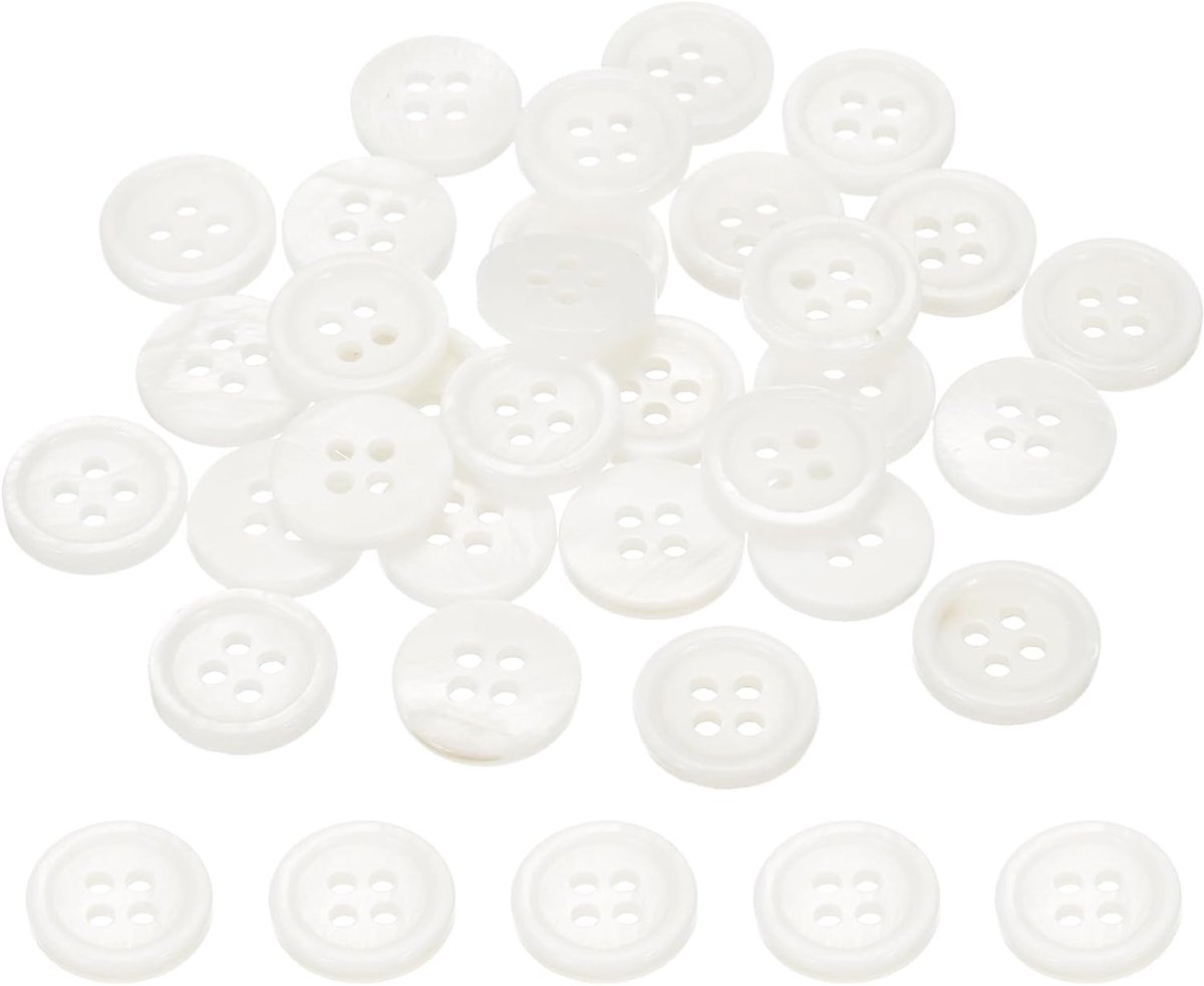 Knopen, 4 gaten MOP natuurlijke parel schelp knoppen voor naaien kleding jas pakken shirt doe-het-zelf ambachtelijke decoratie, wit