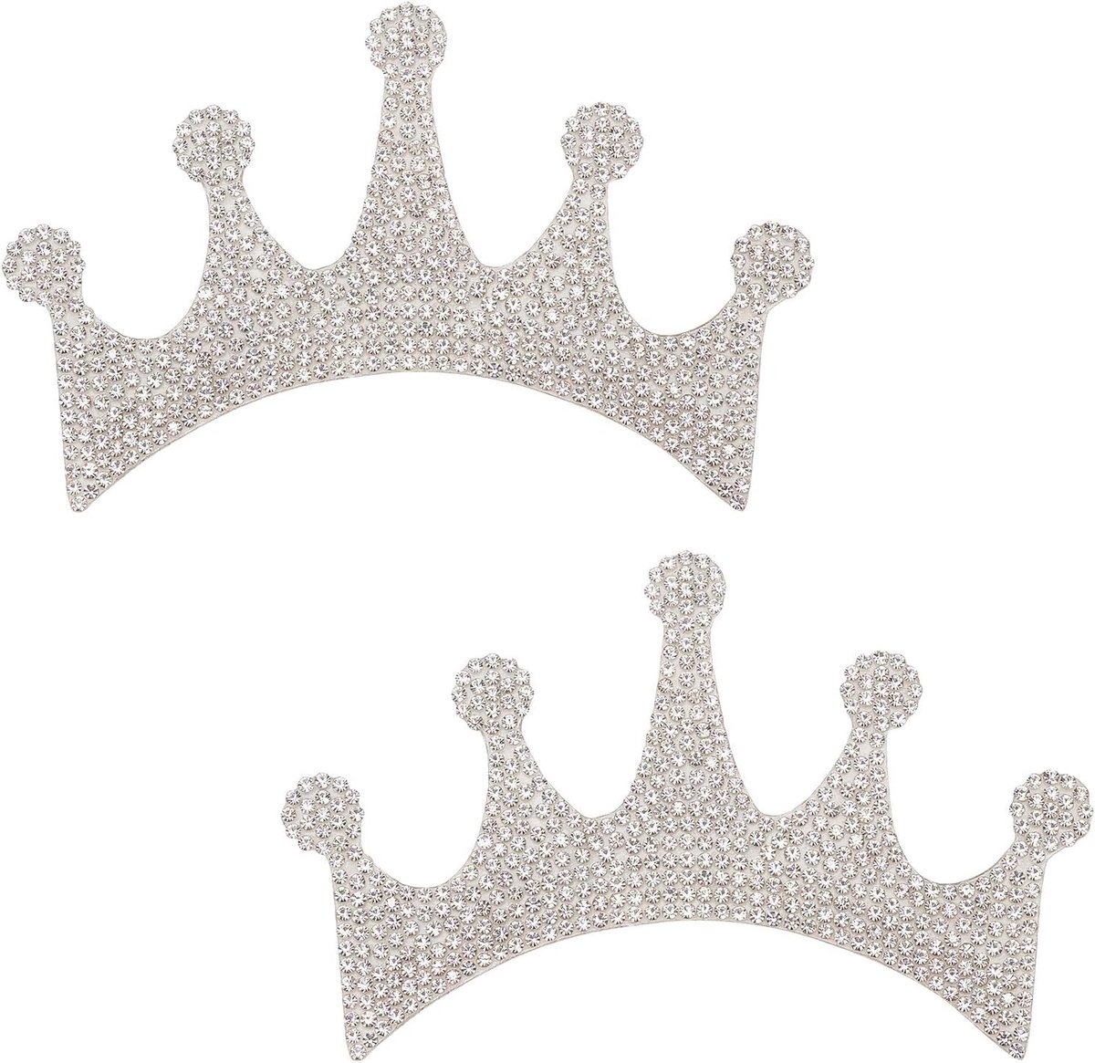2 stks Bling Auto Decoratie Decal Sticker Crystal Crown Rhinestone Auto Embleem voor Auto Bumper Venster Laptops Bagage 65x100x1.5mm