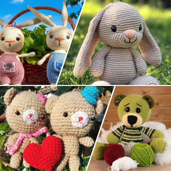 Ogen, set van 150 kunststof veiligheidsogen met sluitringen, veiligheidsogen voor knuffeldieren, haakspeelgoed, poppen, doe-het-zelf handwerk, zwart — afbeelding 2