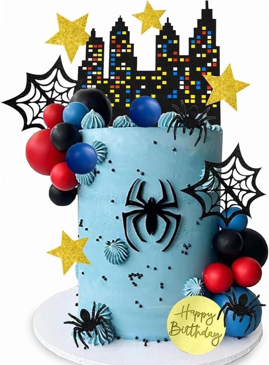 32 stuks Spider Cake Topper Verjaardagsfeest Cake Decoraties Party Decor voor Kinderen Meisjes Jongens Gelukkige Verjaardag Decoraties
