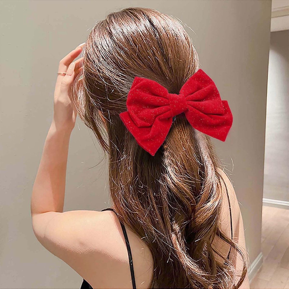 Haarstrikken voor vrouwen, fluweel, strik, glitter, clip, schattige haarclip, Franse band, strik, strik, voor haar, feest, strik, bruiloft, strik, knoop haar