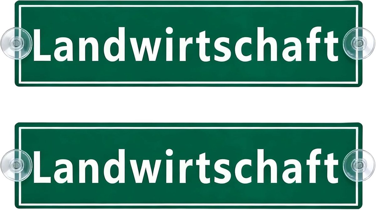 Set van 2 landbouwbordjes - landbouwers in gebruik landbouw zuignapbord, 200 x 50 mm autobord landbouw met 4 zuignappen, voor de inbouw van autoruiten