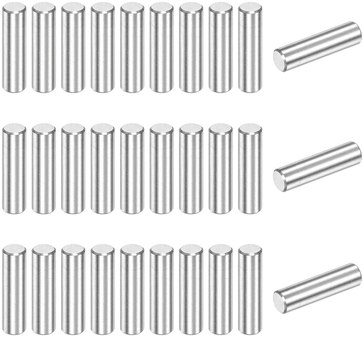 40 stuks 4 x 15 mm cilindrische 316 roestvrijstalen bevestigingspinnen voor metalen apparaten/houten projecten [zilver]
