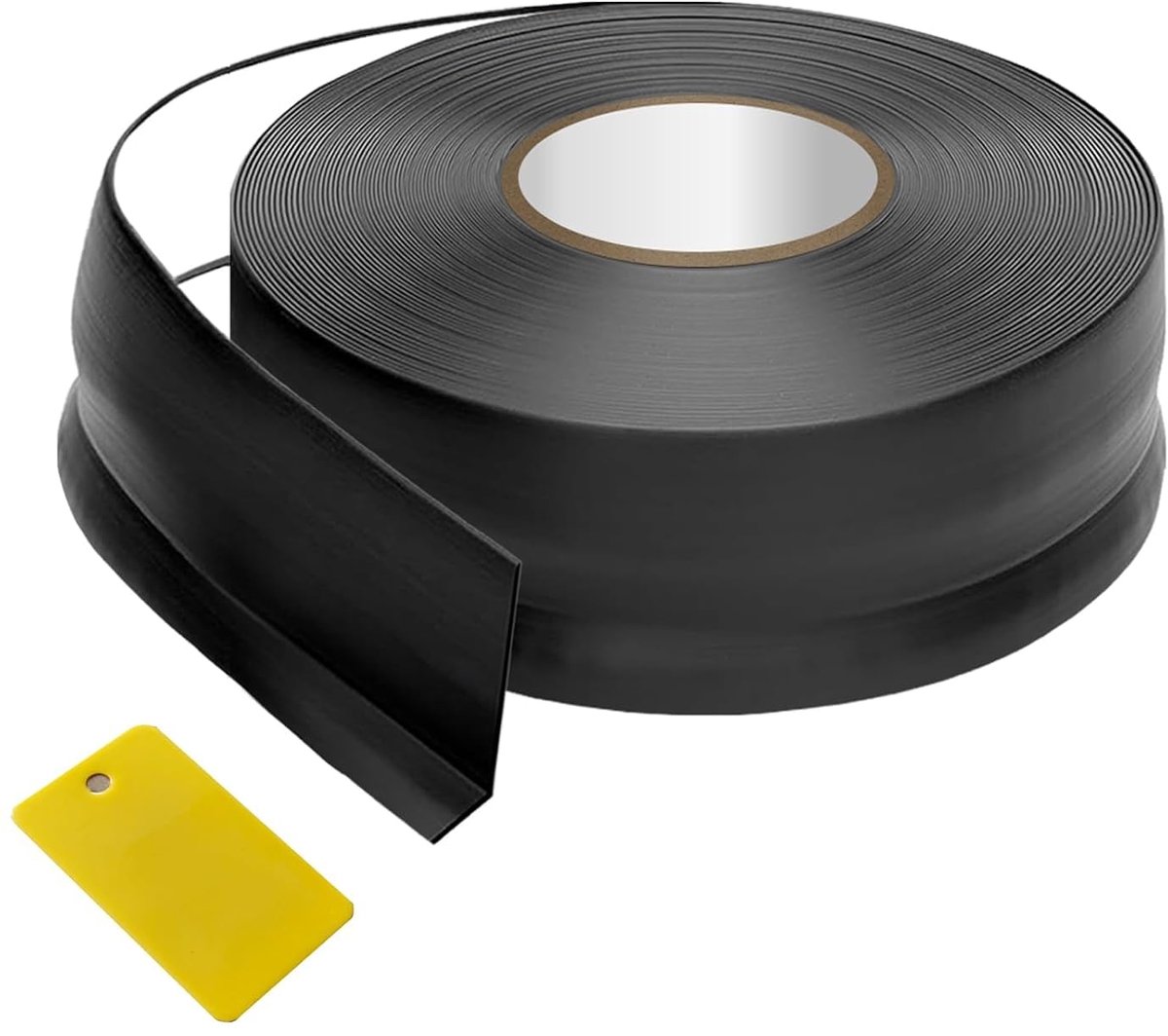 28M hoekprofiel PVC zelfklevend 50x20mm zwart | Zachte plint wandafsluitstrip voor keuken werkblad vloerranden op maat te snijden