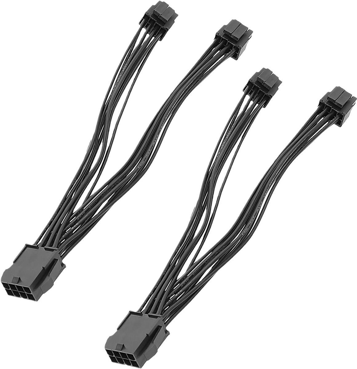 20 cm GPU Y-kabel PCIe 8 pin naar 2x 8-pin (6+2) splitter adapter stekker, 18AWG grafische kaart Y-kabel 8-pins stroomkabel voor NVIDIA/AMD GPU's, stroomadapter 8-pins PCIe kabel, duurzaam en plug