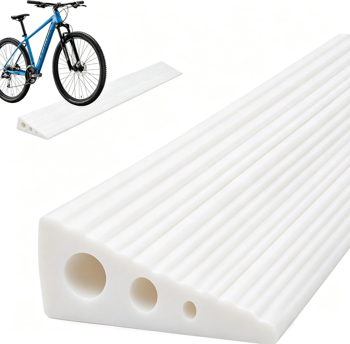 100 x 6 x 2 cm, drempelhelling voor robotstofzuiger, van pvc, rolstoelhelling met antislip, oppervlak, universele oprijplaat voor rolstoel, kinderwagen, rollator en e-scooter (wit)