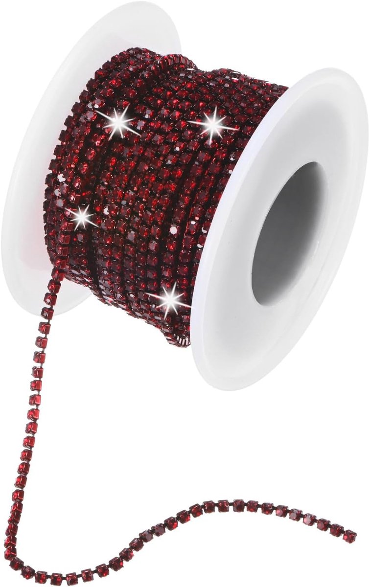 Kristallen strass sluitketting, 2 mm 10 meter enkele rij trimmen klauw ketting, kristallen klauw cup ketting rol voor naaien ambachten/doe-het-zelf decoratie/sieraden ambachten
