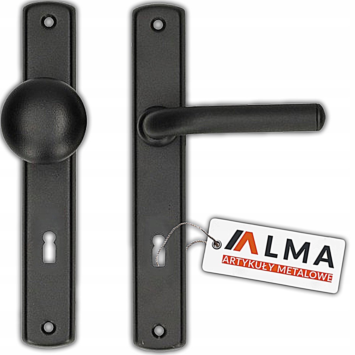 Zwarte Deurkruk & Knop voor Poorten & Deuren, 90mm, Rechts