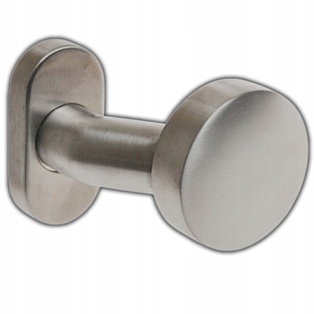 Merkloze Deurgreep Plat Gebogen RVS - 8mm Pen, 50mm Harde Standaard