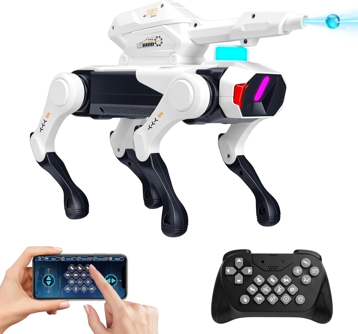 casalora - Robothond - Interactief Slim Speelgoedhuisdier - Leuke en Duidelijke Stem - Coole Acties - App en Afstandsbediening - Bionisch Lopen - | Een Leuk Cadeau voor Kinderen van 6-12 Jaar - Meertalig Slim Robotdier
