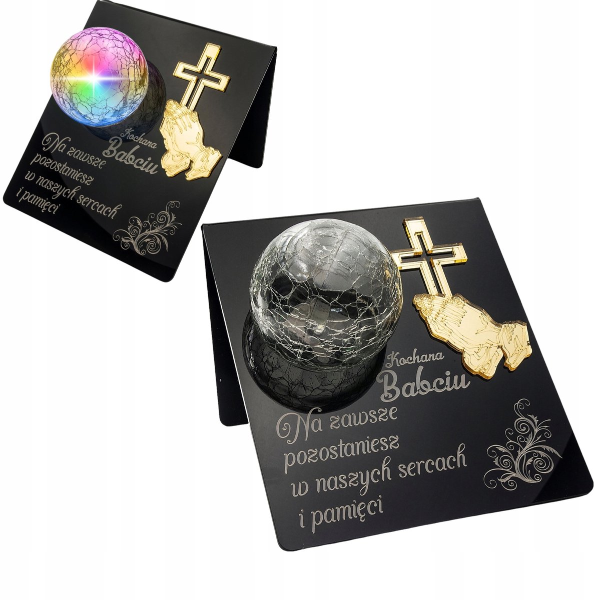 LED Solar Grave Candle - Kleurrijk, met gravure
