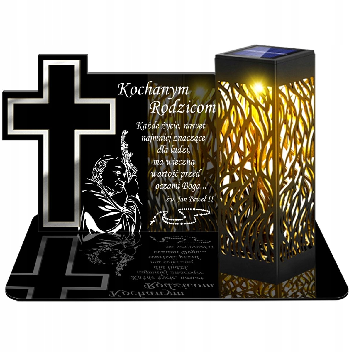 LED Solar Candle Cross 3D - Eeuwige verlichting voor het graf