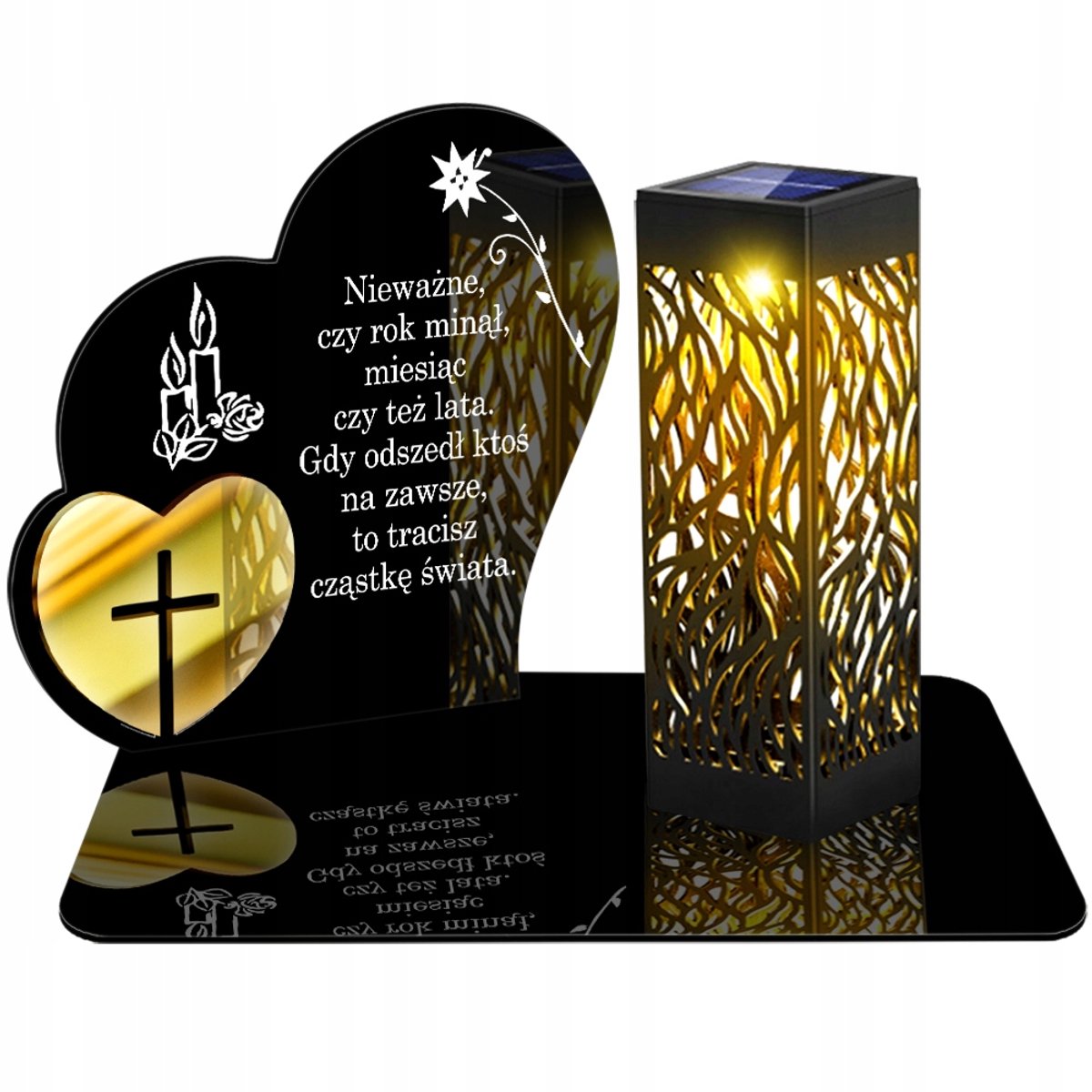 LED Hart 3D Solar Kaars - Eeuwige Grafdecoratie