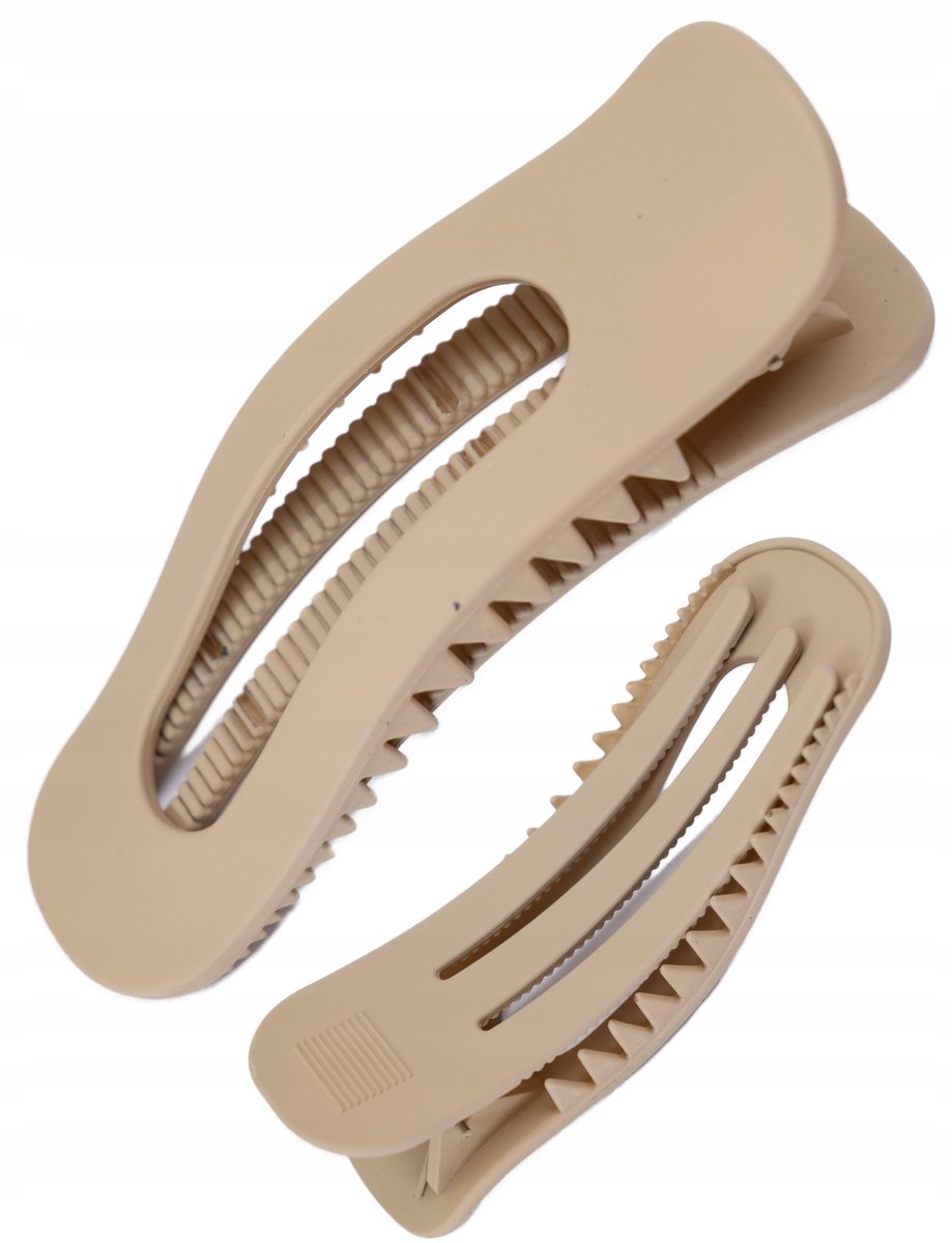 Grote beige ronde haarclip - Duurzame plastic haarclip