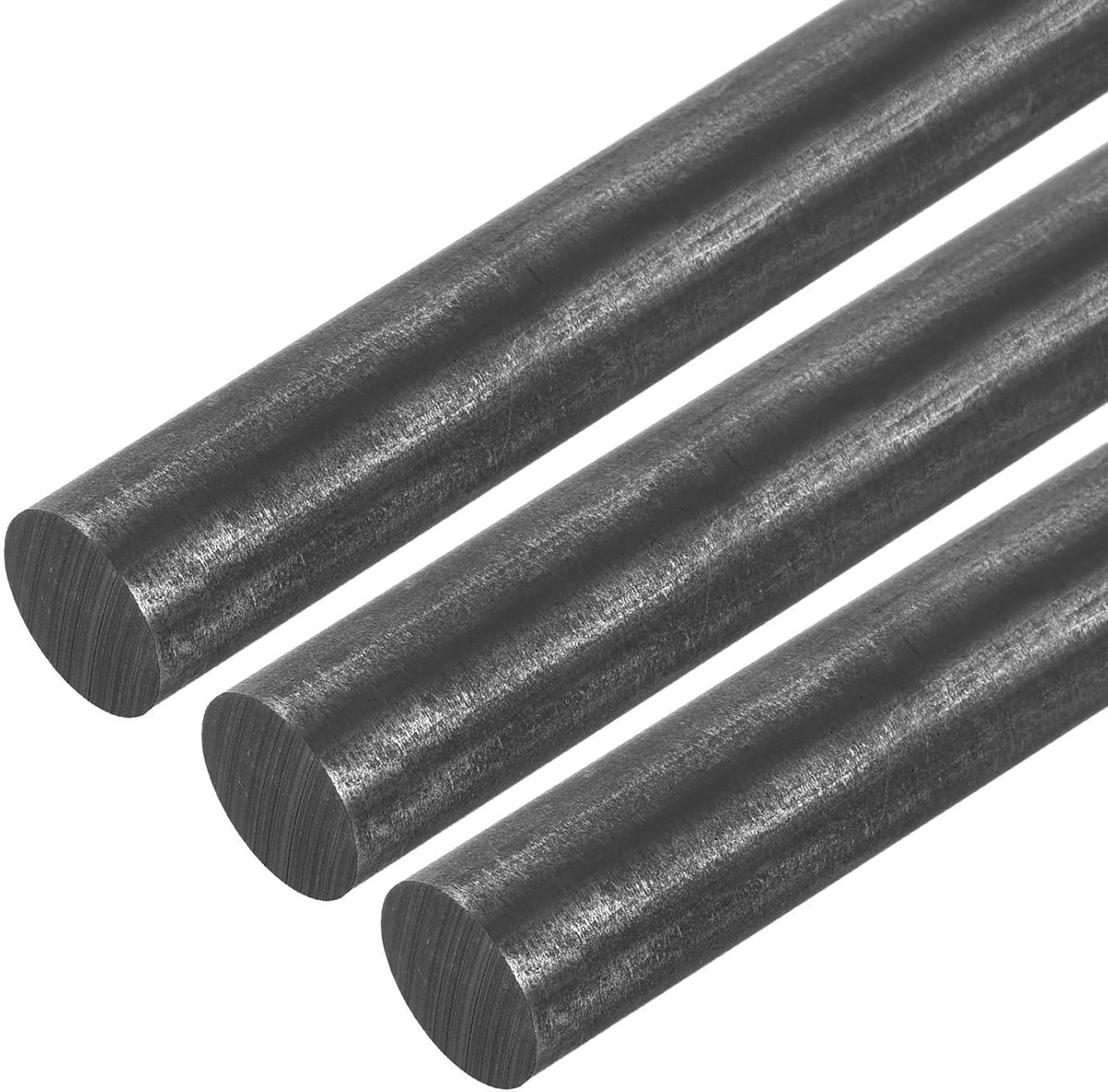 Grafietstang, beugelstang van cilindrisch grafiet, carbonstang, 250 x 15 mm, zwart, voor elektroden, smeltgieten, potjes, verpakking van 3 stuks