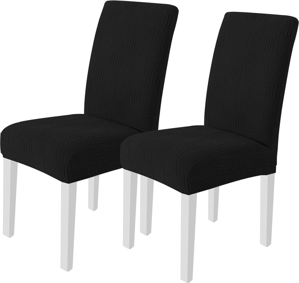 Stretch Stoelhoezen 2 Stuks, Moderne Elastische Stoelhoes, Universele Eetkamerstoelhoezen, Verwijderbare Wasbare Eetkamerstoelhoezen Voor Thuis Restaurant Hote, Zwart