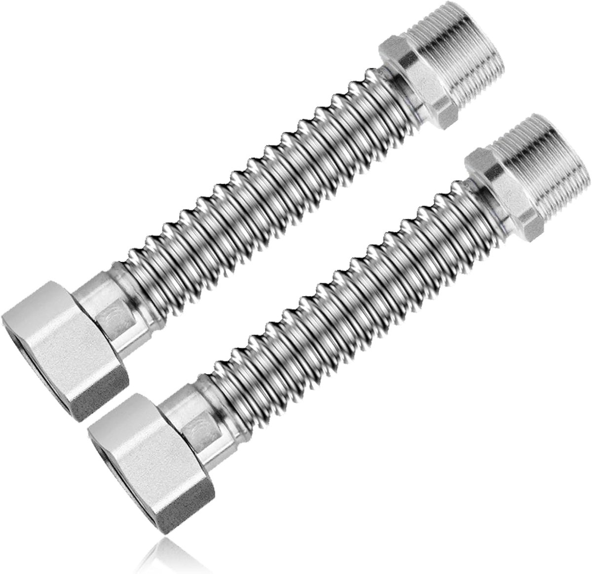 3/4 inch roestvrijstalen flexibele buis, DN20 roestvrijstalen gegolfde buis, flexibele pantserslangverlenging, universele flexibele slang leidingen met rubberen afdichting voor verwarming
