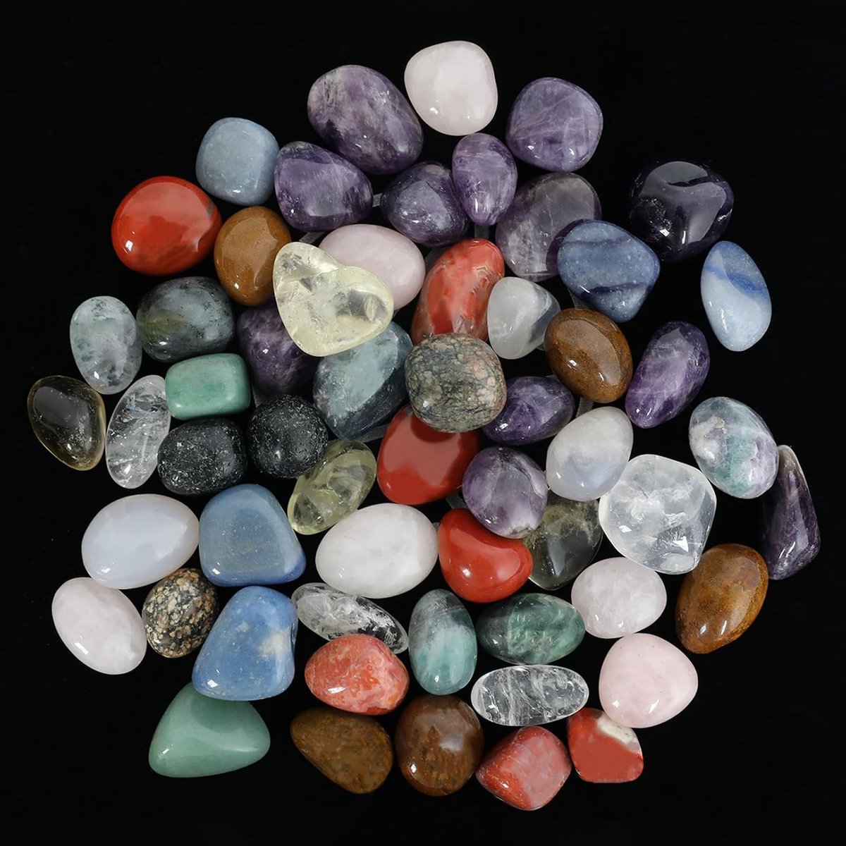 900g set met edelstenen | 2-3 cm kleurrijke mix van natuurlijke trommelstenen | Mix van echte edelstenen | Mineralen decoratieve stenen | Set met halfedelstenen | Voor sieraden maken, polijsten