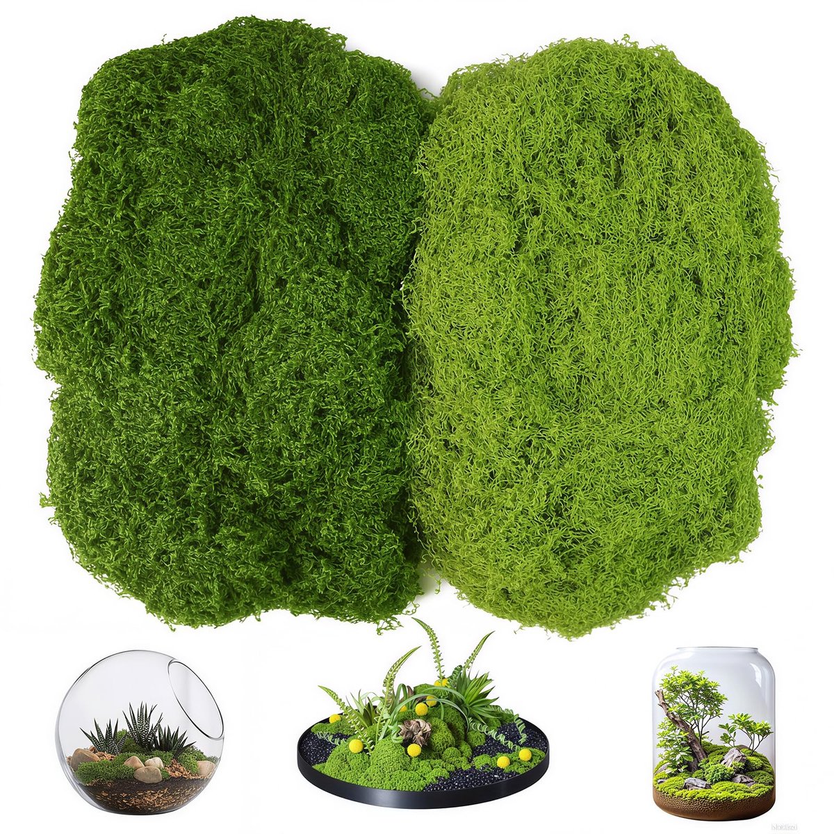 200g Kunstmoos voor Decoratie en Hobby, Lichtgroen/Donkergroen