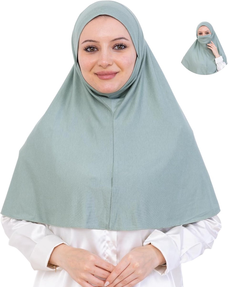Gemakkelijk te dragen hijab voor vrouwen, moslim instant tulband met Niqab, islamitische kleding, zachte sjaal voor gebed, Abaya, Khimar