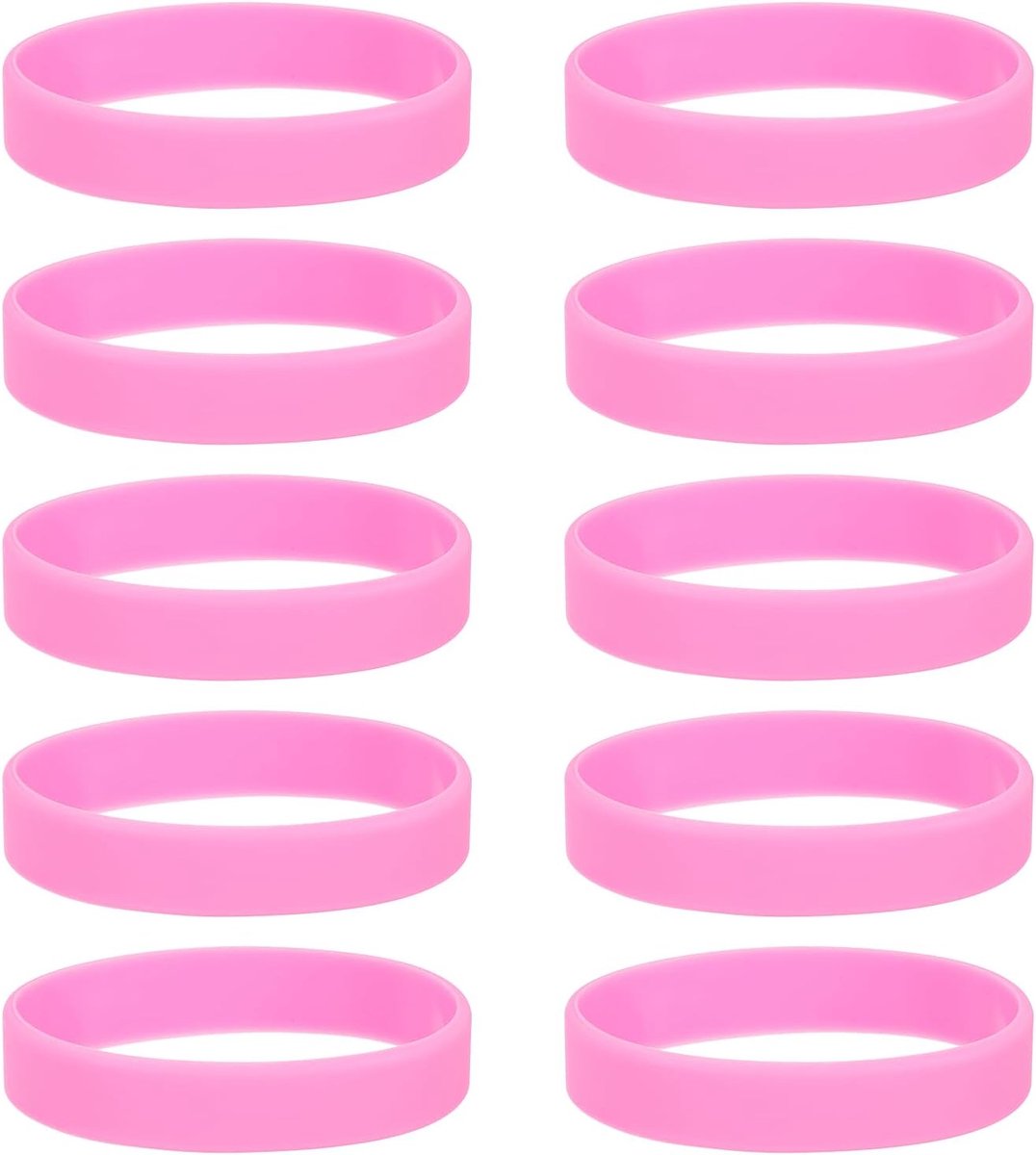 10 stuks siliconen elastiekjes, antislip, 3,15 inch, platte elastische rubberen omsnoeringsbanden voor boeken, vallen, kunst, cadeaupapier, koord, omsnoeringen, roze