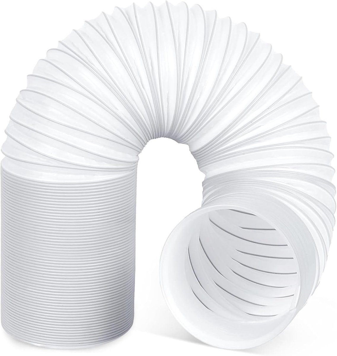 Airconditioner uitlaatslang, 5,9 inch diameter flexibele ontluchtingsslang met schroefdraad tegen de klok in, lengte 150 mm uitlaatslang voor meer draagbare airconditioner (wit, Ø150 mm,