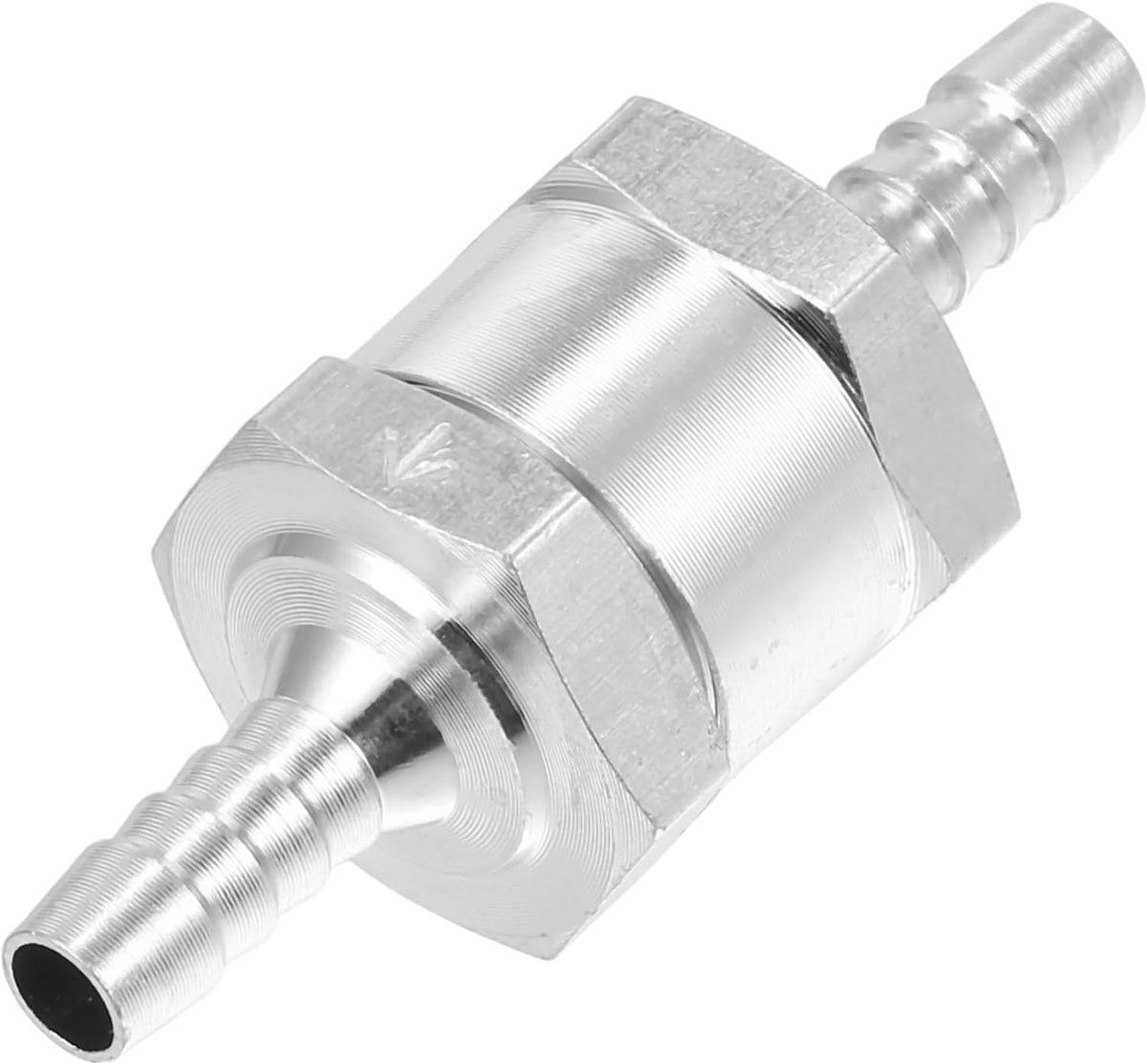 Terugslagklep Binnenste Niet-Retour Eenrichtings Terugslagklep voor Brandstofsystemen Benzine Diesel Duurzaam Aluminiumlegering 1/4" 6mm Buitendiameter 1 stuk