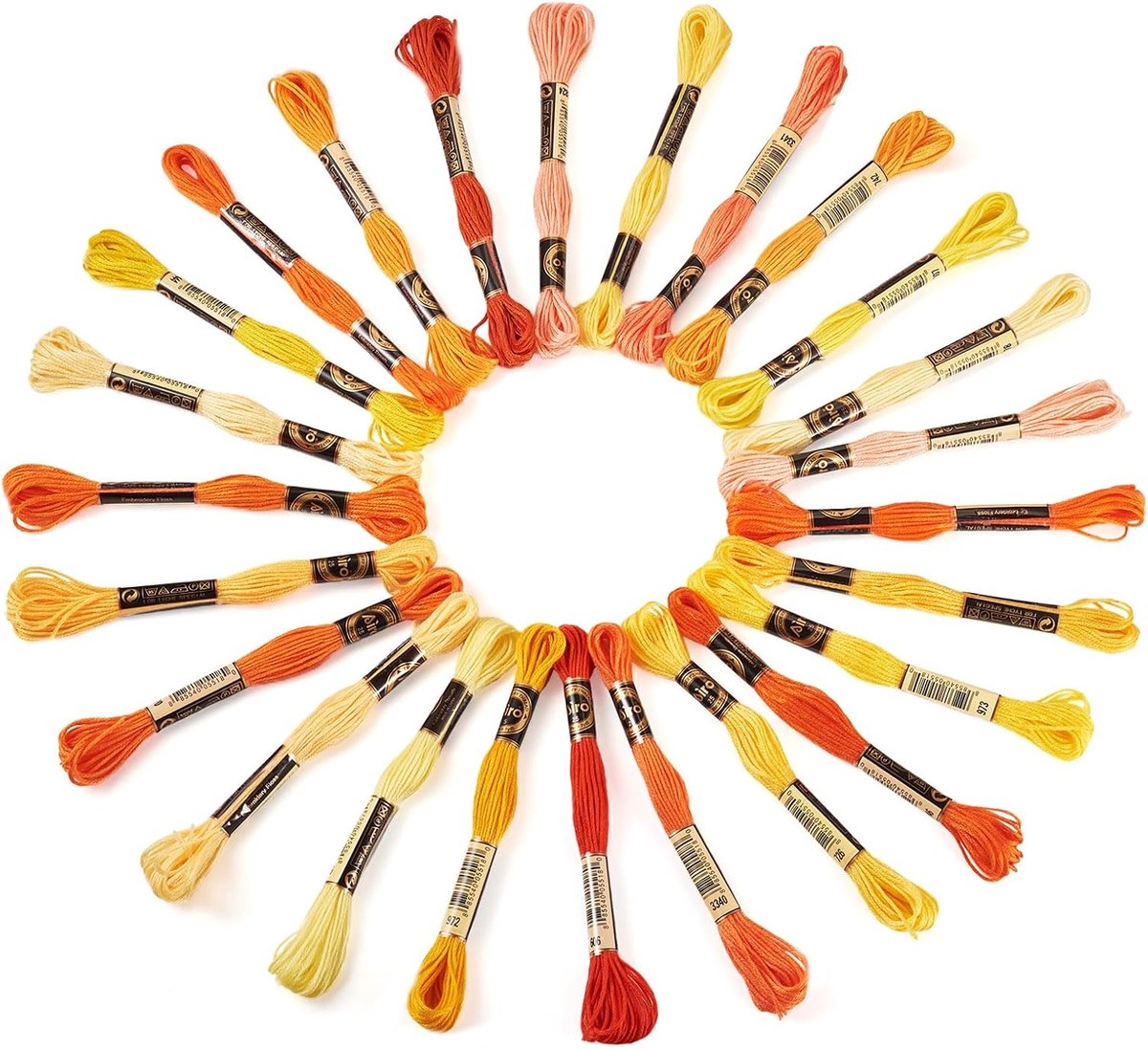 25 bundels borduurgaren 8 m gradiënt kleur vriendschap armband floss klossen kruissteek project voor breien doe-het-zelf ambachten naaien accessoires, oranje