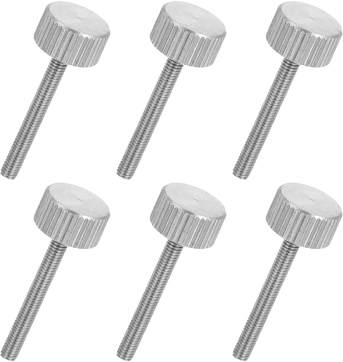 6 stuks M3 x 25 mm handschroeven met platte kop 304 roestvrij staal volledige schroefdraad voor huishoudelijke apparaten, verlichting, elektronische apparaten en industrie