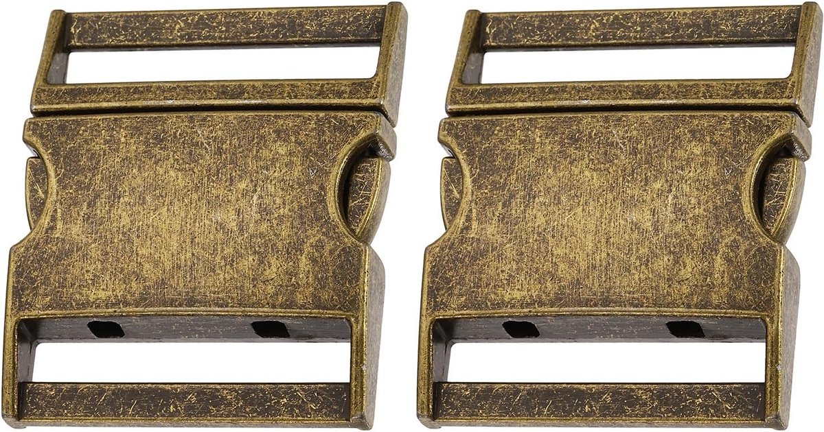 2 stuks zijdelingse snelsluitingen van metaal, 1-1/2 inch (38 mm), zink verstelbaar, snelsluiting, vervangende drukknopen, clipgespen voor hondenriemen, messing