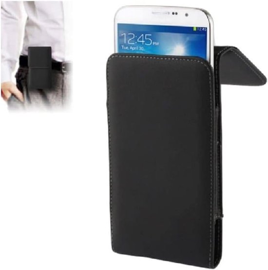 Riemclip Metaal Synthetisch Leer Verticaal voor Gionee M15 (2021) - Zwart — afbeelding 3