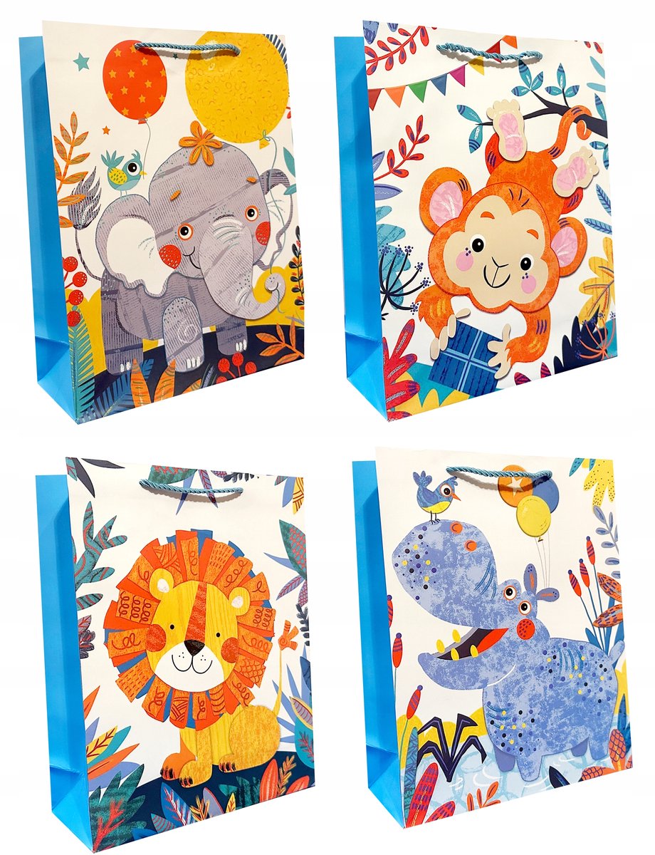 Decoratieve Cadeautas 18x24x8,5cm Dierenprint - 1 Stuk