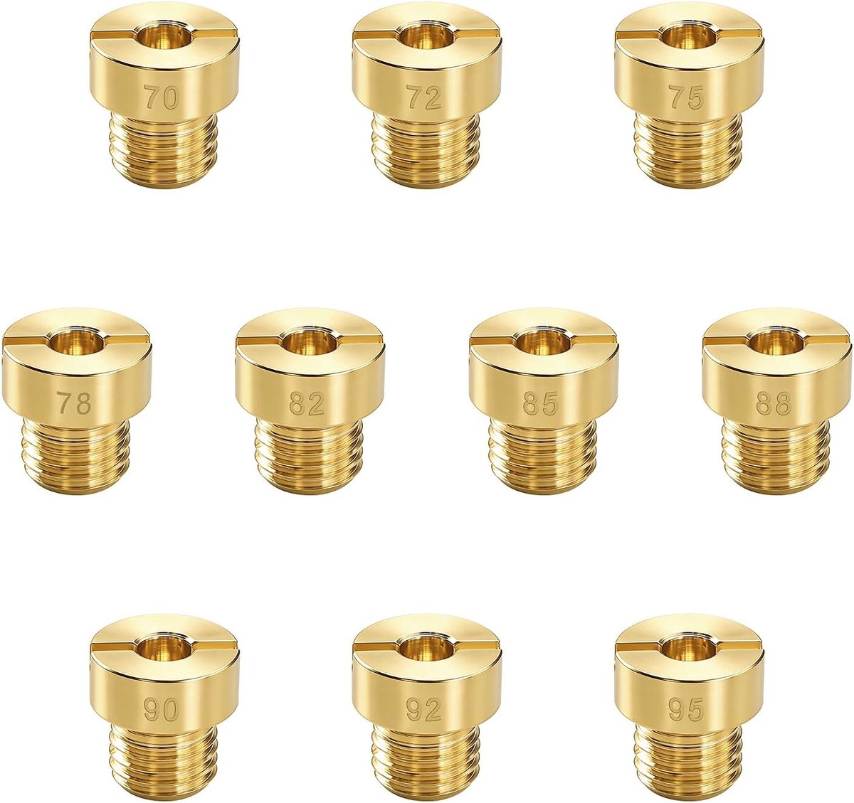 10 Stuks M6 70-95 Carburateur Hoofdstraal, Carb Hoofdsproeier, Carburateursproeiers, voor Scooter, Motorfiets, Switch Moped