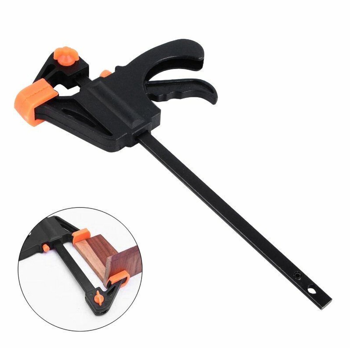 Houtbewerkingsklemmenset - Nylon snelspanklemmen - Multiplexklemmen - Tweezijdige bevestiging - Snelspanklemmen - 10-inch houtbewerkingsklemmen - 10-pack - Zwart & Oranje