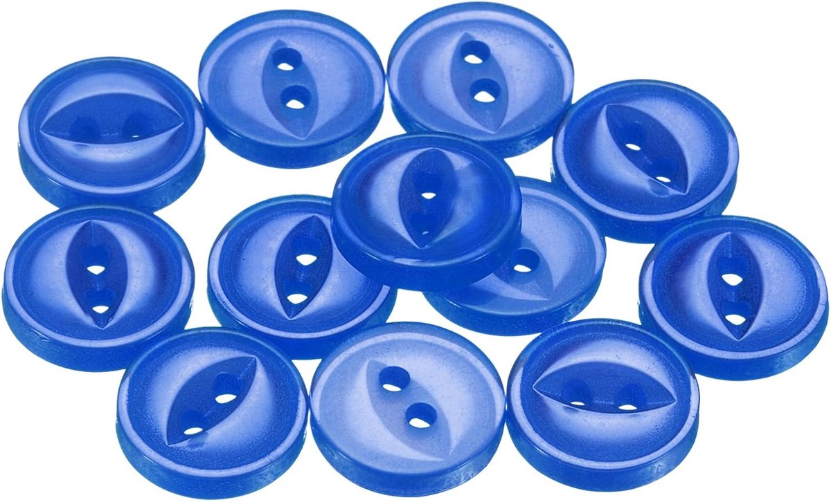 Knopen van hars, 2 gaten, 16 l, 10 mm, ronde naaiknop, decoratieve naai-accessoires voor mouwen, kleding, overhemden, broeken, knutselwerk, koningsblauw