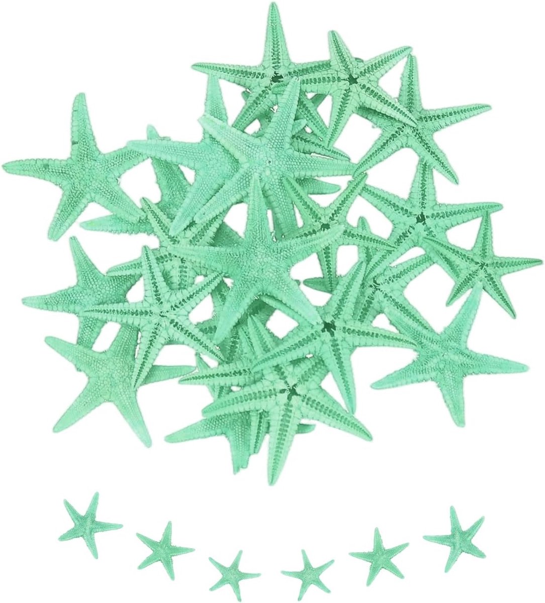 30 stuks zeesterren om te knutselen, 10 - 220 cm, kleine natuurlijke zeesterren, zeesterren, knutselschelpen, grote verpakking voor bruiloft, strandmotief, feestdecoratie, thuisvazen
