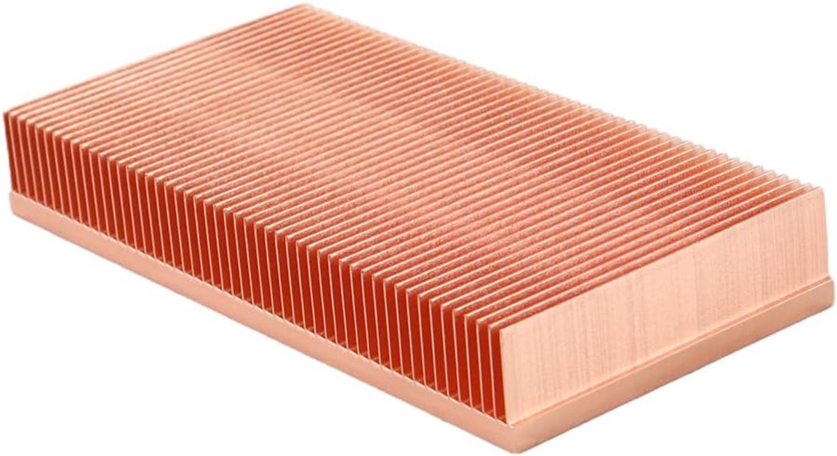 Koperen koellichaam, koperen koellichaam, elektronische schepkoellichaam, 100 x 50 x 15 mm