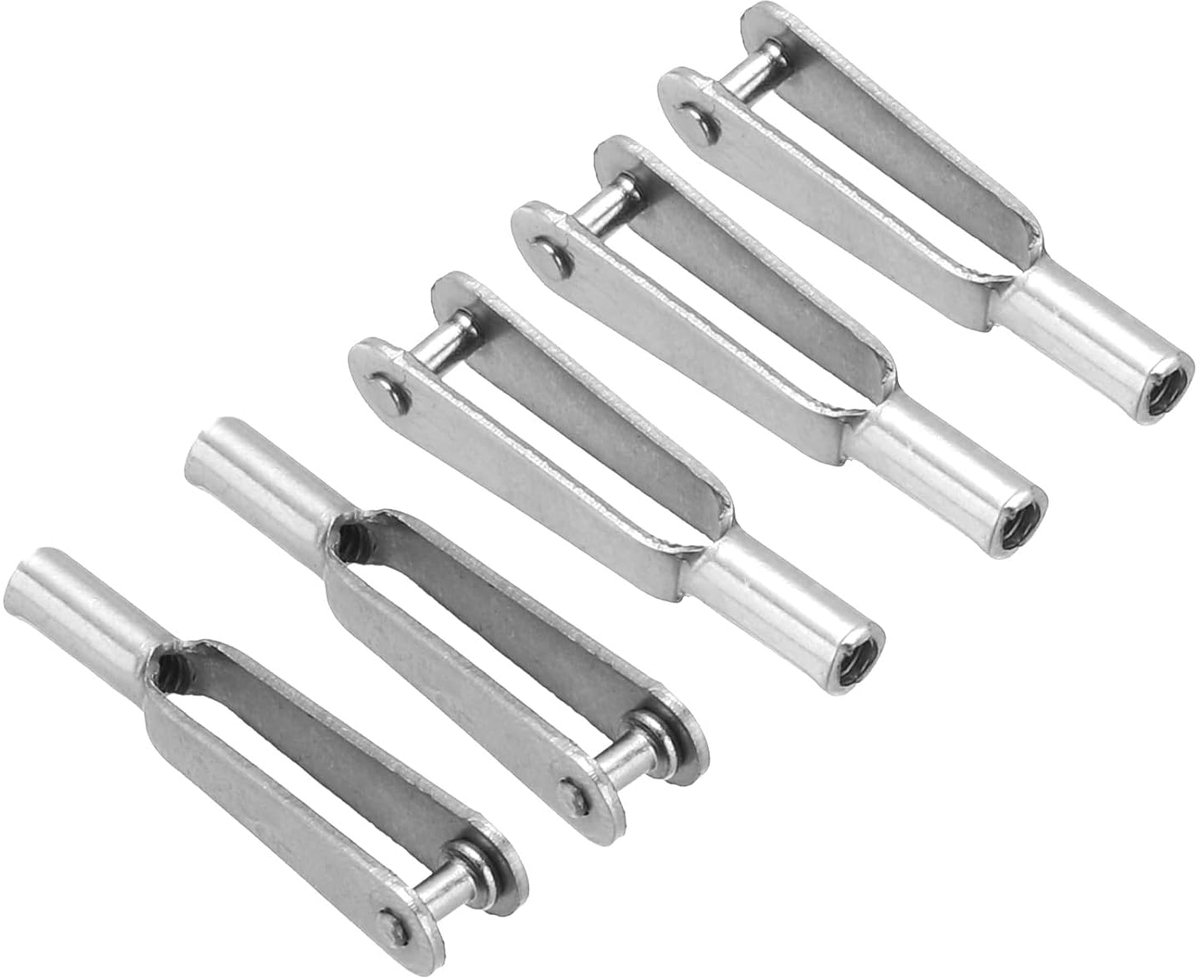 5 stuks snelkoppeling met metalen hendel M2 schroefdraad staal clevis vergrendelingsclip voor vervanging RC helikopter modellen 2 mm x 22 mm