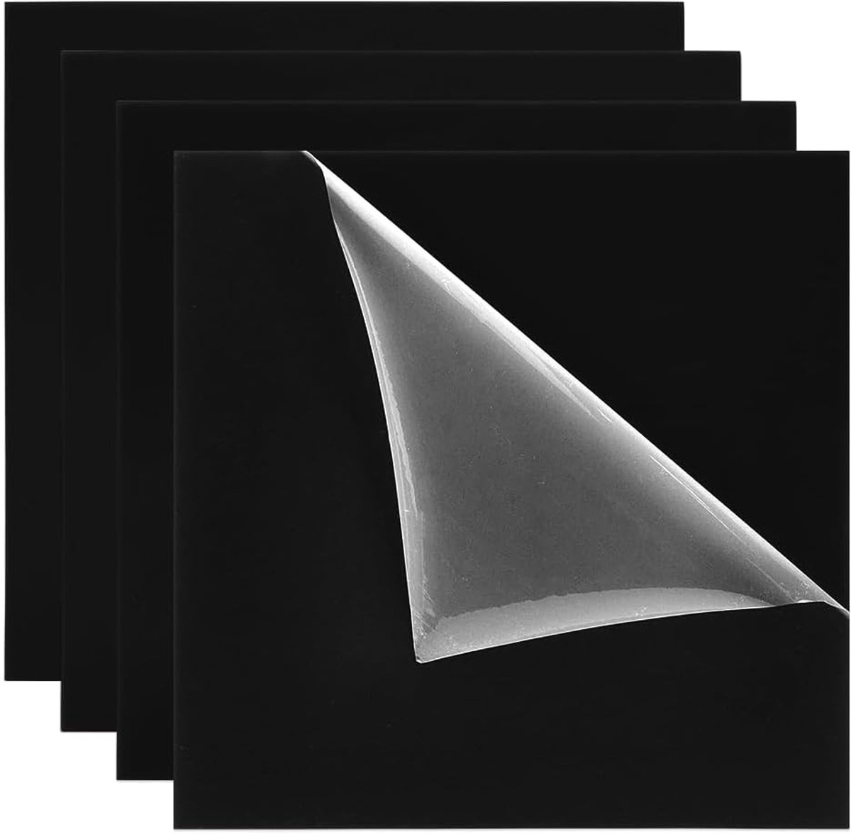 4 Stuks 25,4 x 25,4 cm Acrylplaat Vierkante Zwarte Acrylplaten voor Lasers Snijden 2mm Dikke Clear Perspex Blad Transparante Plastic Vellen Acrylplaat voor Frame Glas Vervanging Display